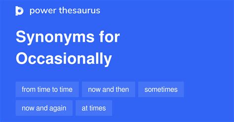 occasionally thesaurus